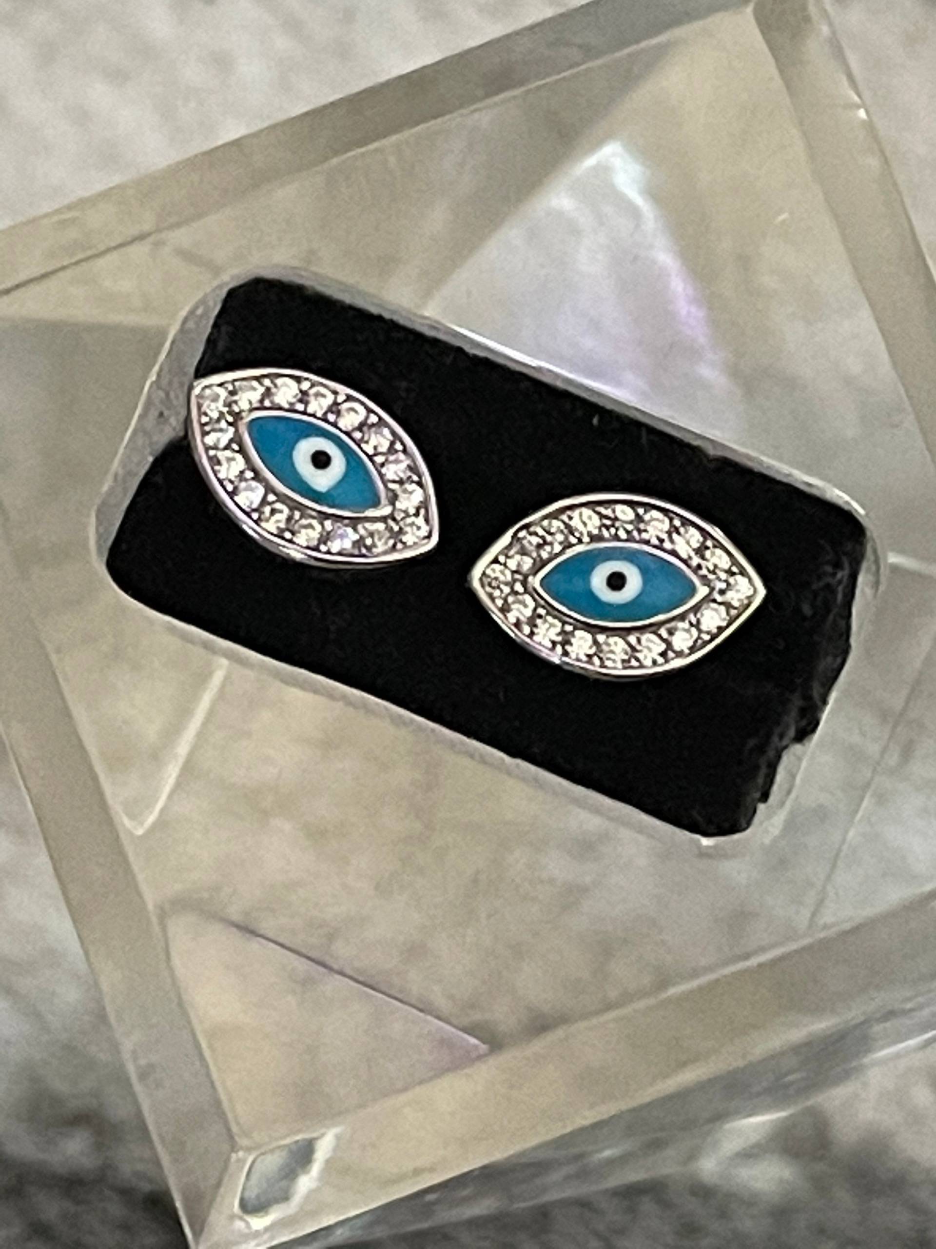 sterling Silber 925 Ohrstecker Evil Eye Ohrringe sterling Silber 925 Ohrstecker Evil Eye Ohrringe von NickysBoutiquDesigns