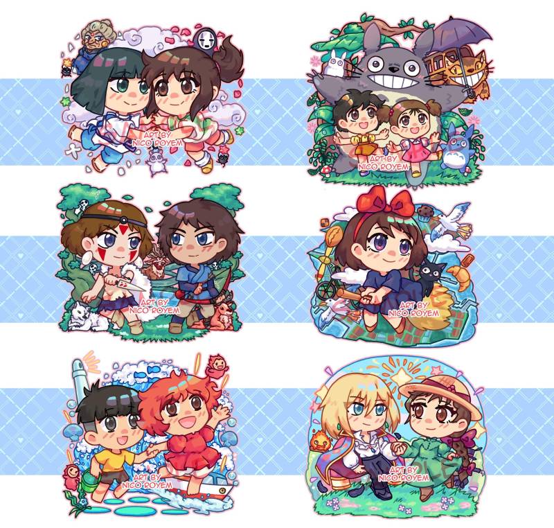 Ghibli Verschiedene Doppelseitiger Epoxy Schlüsselanhänger von NicoRoyem