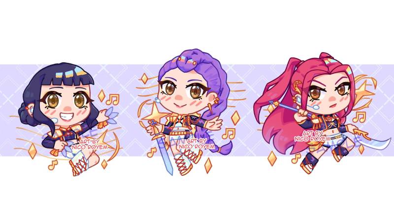 Kpop Demon Hunters Huntrix Schlüsselanhänger, Verschiedenes Design Doppelseitiger Epoxy Schlüsselanhänger von NicoRoyem