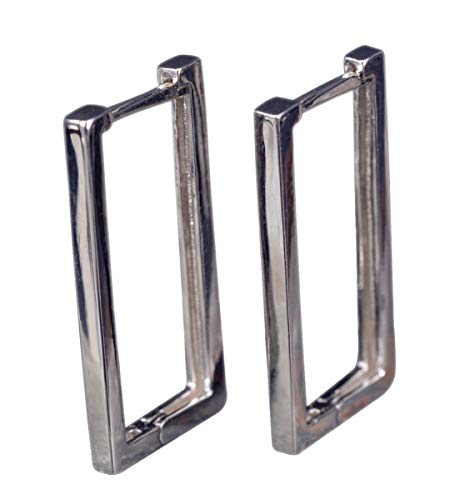 NicoWerk Damen Silber Ohrringe Viereck aus 925 Sterling Silber Linie Glatt Schlicht SOR304 von NicoWerk