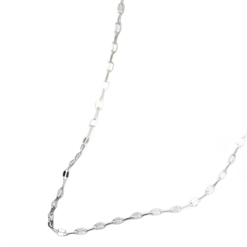 NicoWerk Damen Silberkette Glänzend aus 925 Sterling Silber Schlicht Glatt Dezent Beidseitig Edel Elegant Filigran Funkelnd Gliederkette SKE728 von NicoWerk