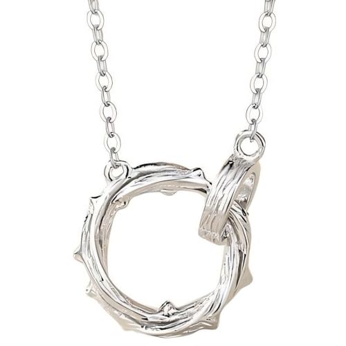 NicoWerk Damen Silberkette Kranz aus 925 Sterling Silber Ast Zweig Kreis Rund Ausgefallen Filigran mit Struktur SKE706 von NicoWerk