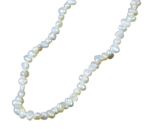 NicoWerk Damen Silberkette Perlen aus 925 Sterling Silber Barock Edel Rund Vintage Schlicht SKE591 von NicoWerk