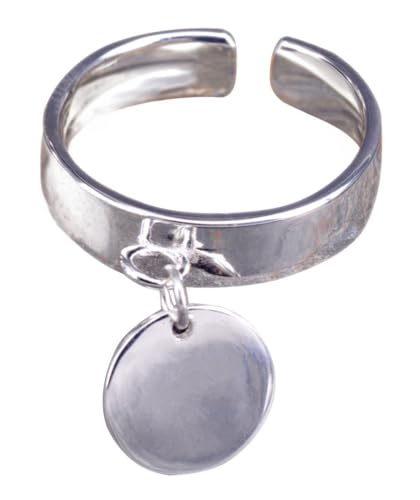 NicoWerk Ring Silber 925 Damen – Verstellbarer Anti-Stress Silberring Damen 925 Silber mit Plättchen, Schlichtes Design, Anxiety Ring für Frauen - SRI401 von NicoWerk