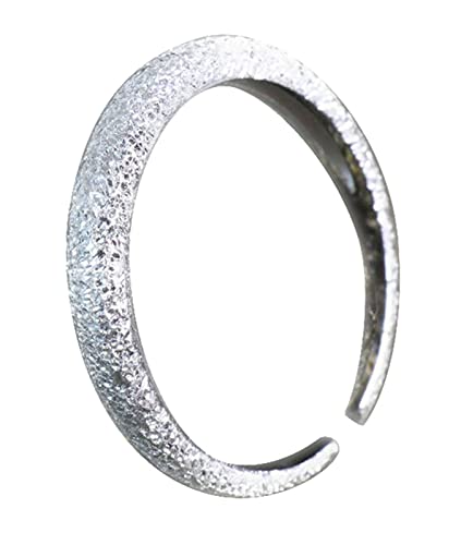 NicoWerk Damen Silberring Elegant aus 925 Sterling Silber Schmal Kristallmatt Glitzernd Verstellbar Offen SRI709 von NicoWerk