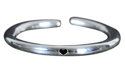 NicoWerk Damen Silberring Herz aus 925 Sterling Silber Schlicht Schmal Glatt Verspielt Romantisch Dezent Verstellbar Offen SRI933 von NicoWerk