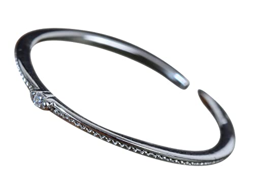 NicoWerk Damen Silberring Schlicht aus 925 Sterling Silber Schmal mit Stein Filigran Verstellbar Offen SRI891 von NicoWerk