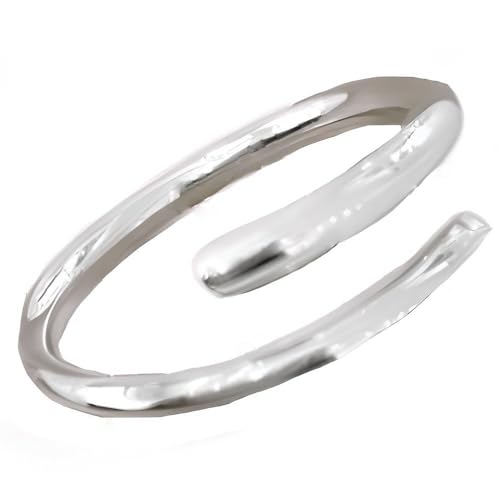 NicoWerk Damen Silberring gewickelt aus 925 Sterling Silber Schmal Schlicht Filigran Glatt Glänzend Elegant Verstellbar Offen SRI1044 von NicoWerk