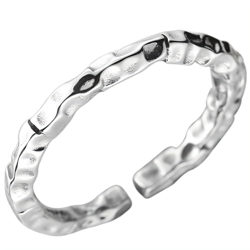 NicoWerk Ring Silber 925 Damen – Silberring Damen 925 Silber, Schmal, Glänzend, Verstellbar, Vintage Look – SRI1033 von NicoWerk