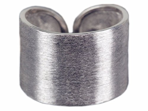 NicoWerk PREMIUM Silberring aus 925 Sterling Silber - Breiter Bandring verstellbar - Damen- und Herrenring - Schlichtes und mattes Design - Geschenkverpackung - Schmuck - Designed in Germany - SRI195 von NicoWerk