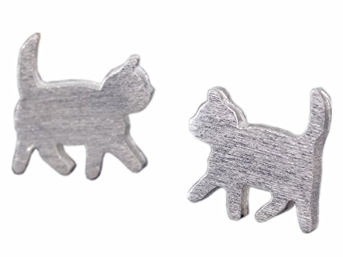 NicoWerk Silber Ohrstecker Katze Kitten Damen 925 Ohrringe Stecker Ohrschmuck Geschenk SOS151 von NicoWerk