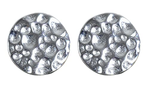 NicoWerk Silber Ohrstecker Kreis Gehämmert Schlicht Damen 925 Ohrringe Stecker Ohrschmuck Geschenk SOS157 von NicoWerk