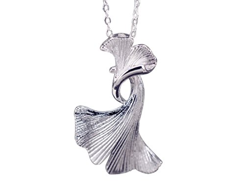 NicoWerk Halskette Damen Silber 925 – Silberkette Damen mit Ginkgo-Blatt Anhänger als Glücksbringer, Kette für Frauen - SKE235 von NicoWerk