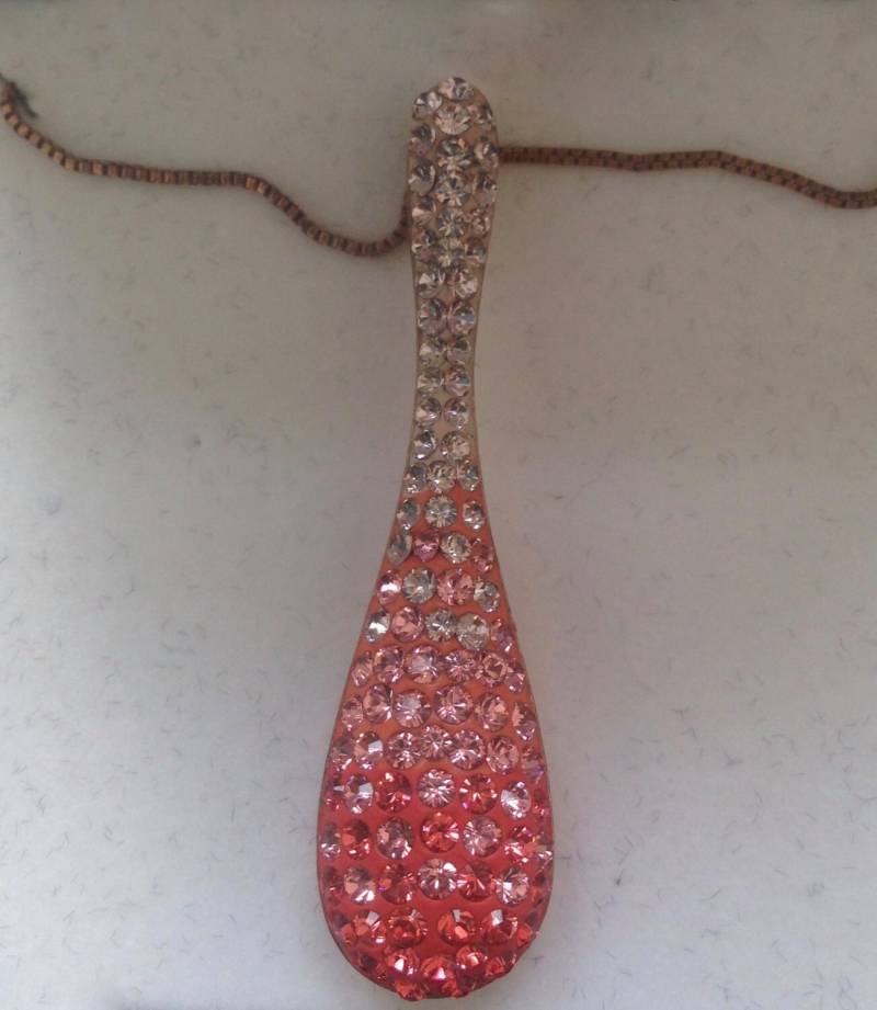 sterling Silber, 18K Rose Gold Überzogene Halskette Mit Swarowski Kristallen von Nicoanteriors