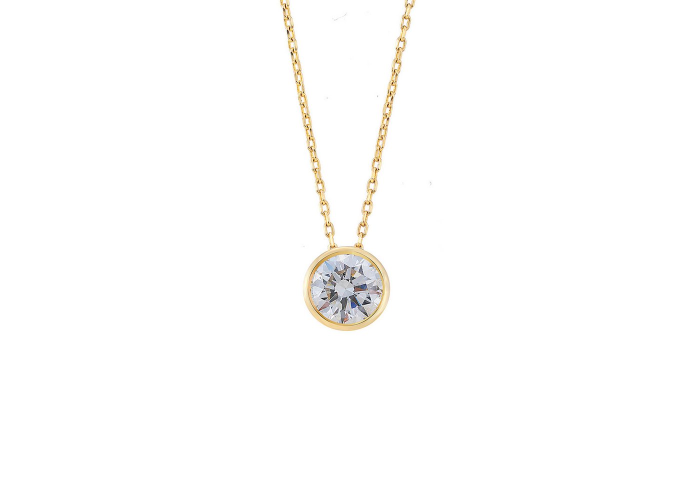 Nicole Manson Kette mit Anhänger 585 Gold Diamant Solitär Anhänger 0.3ct bis 0.6ct 42-45 cm, mit Labordiamant von Nicole Manson