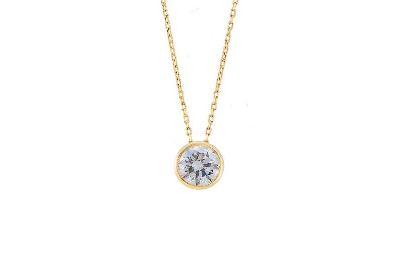 Nicole Manson Kette mit Anhänger 585 Gold Diamant Solitär Anhänger 0.3ct bis 0.6ct 42-45 cm, mit Labordiamant von Nicole Manson