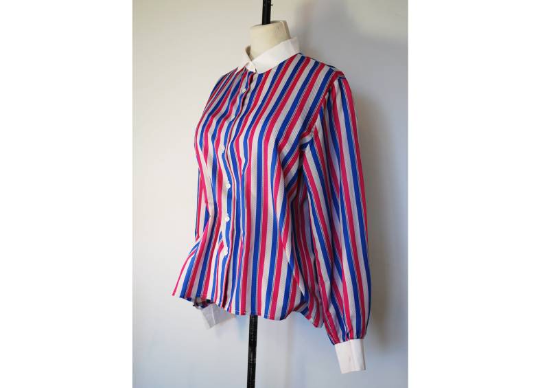 80Er Jahre Stripey Shirt, Größe 14 von NicoleSimoneVintage