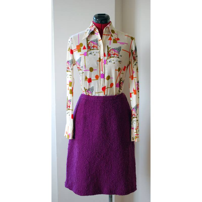 Lila Wolle 60Er Jahre Rock, Größe 10 Lila Wolle 60Er Jahre Rock, Größe 10 von NicoleSimoneVintage