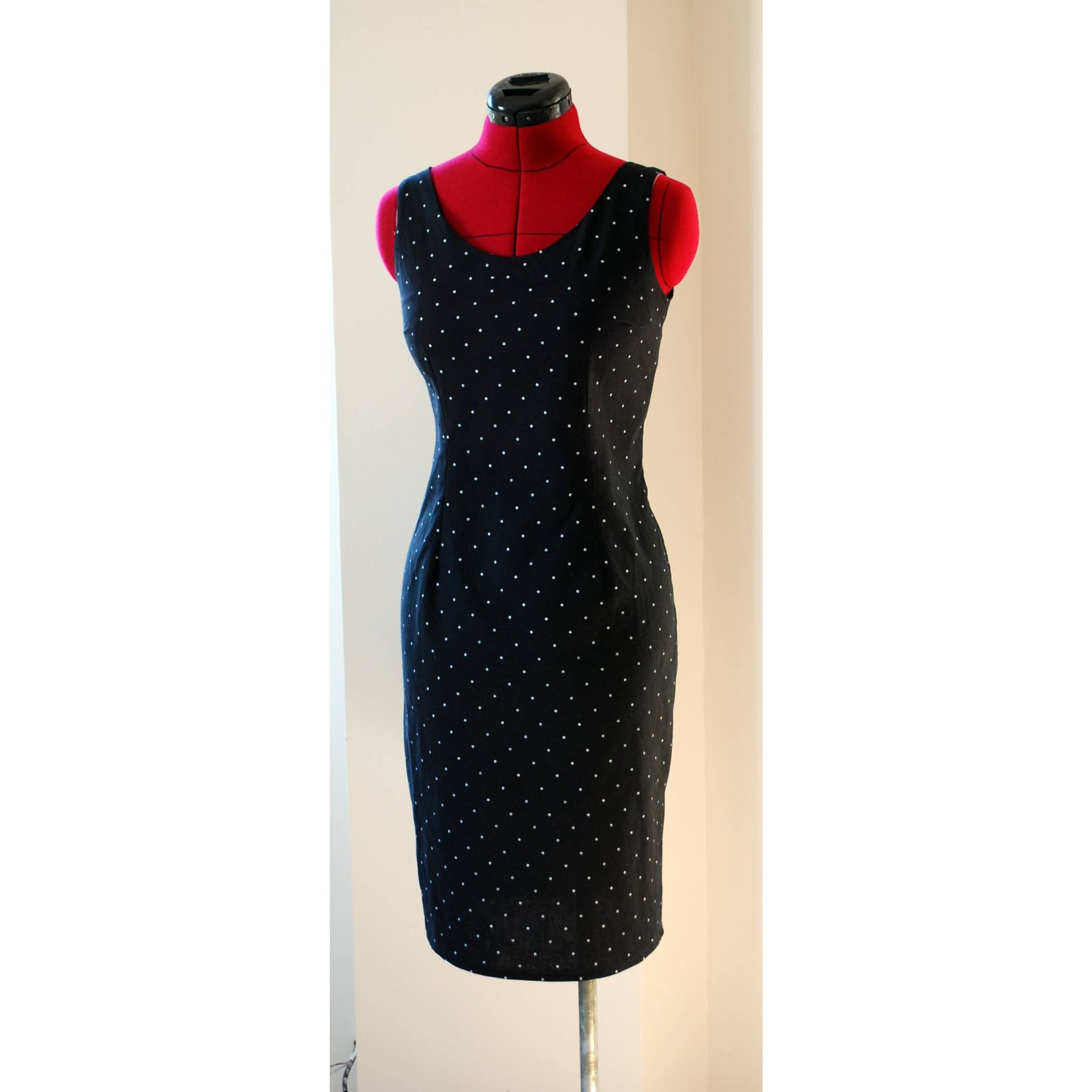 Vintage Topshop Schwarz Polka Dot Body Con Baumwoll Kleid, Größe 10 Vintage Topshop Schwarz Polka Dot Body Con Baumwoll Kleid, Größe 10 von NicoleSimoneVintage