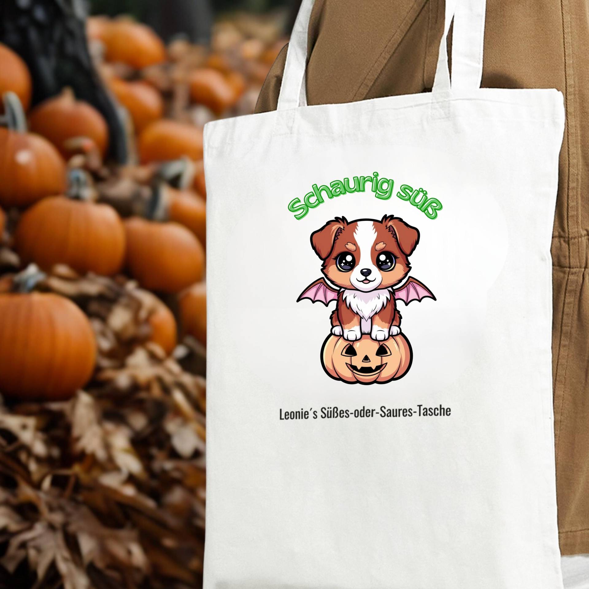 Personalisierte Halloween-Tasche Australian Shepherd Red Tri | Süßes-Oder-Saures-Tasche Für Kinder Aussie von NicolesAussieLove