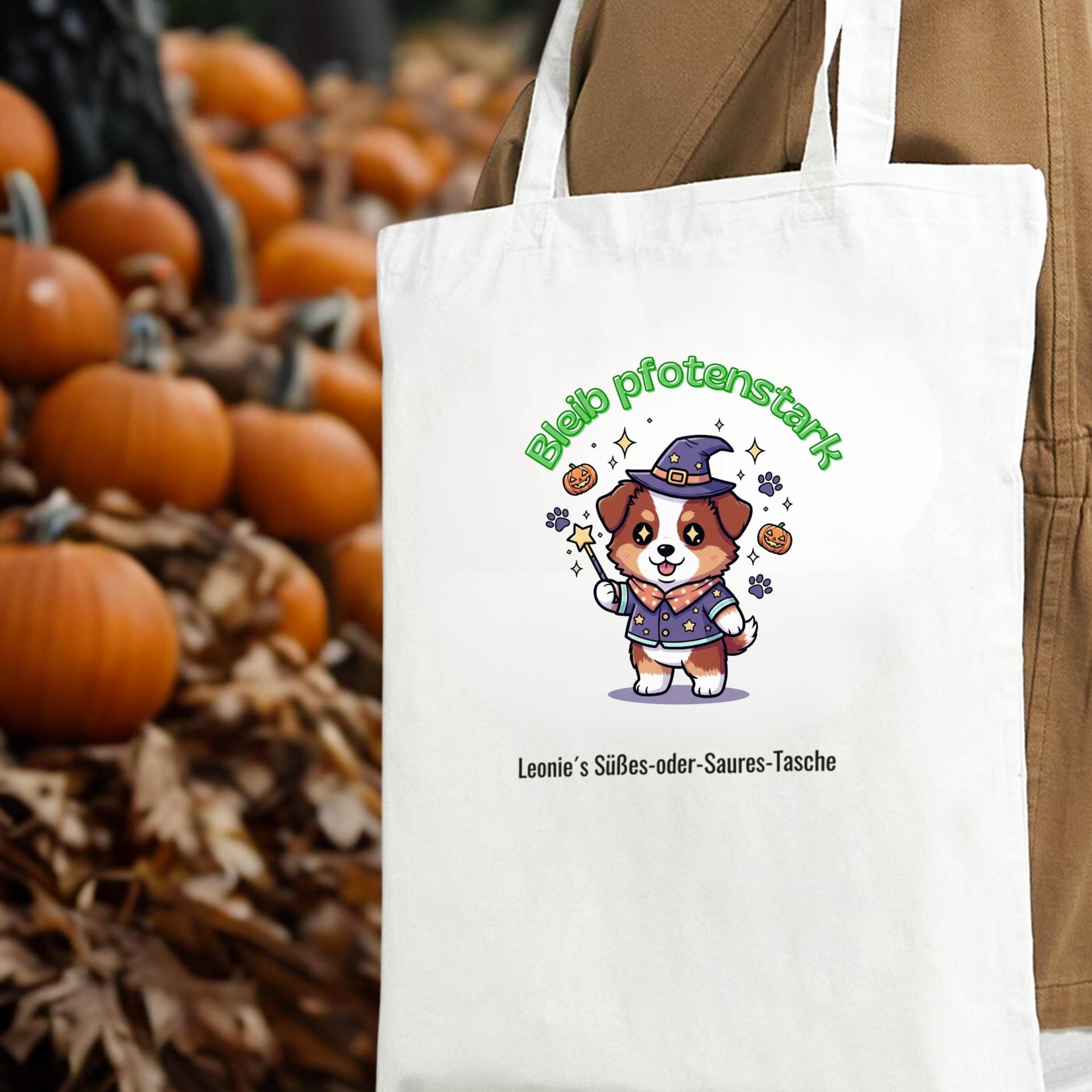 Personalisierte Halloween-Tasche Australian Shepherd Red Tri Zauberer | Süßes-Oder-Saures-Tasche Aussie Tri, Name von NicolesAussieLove