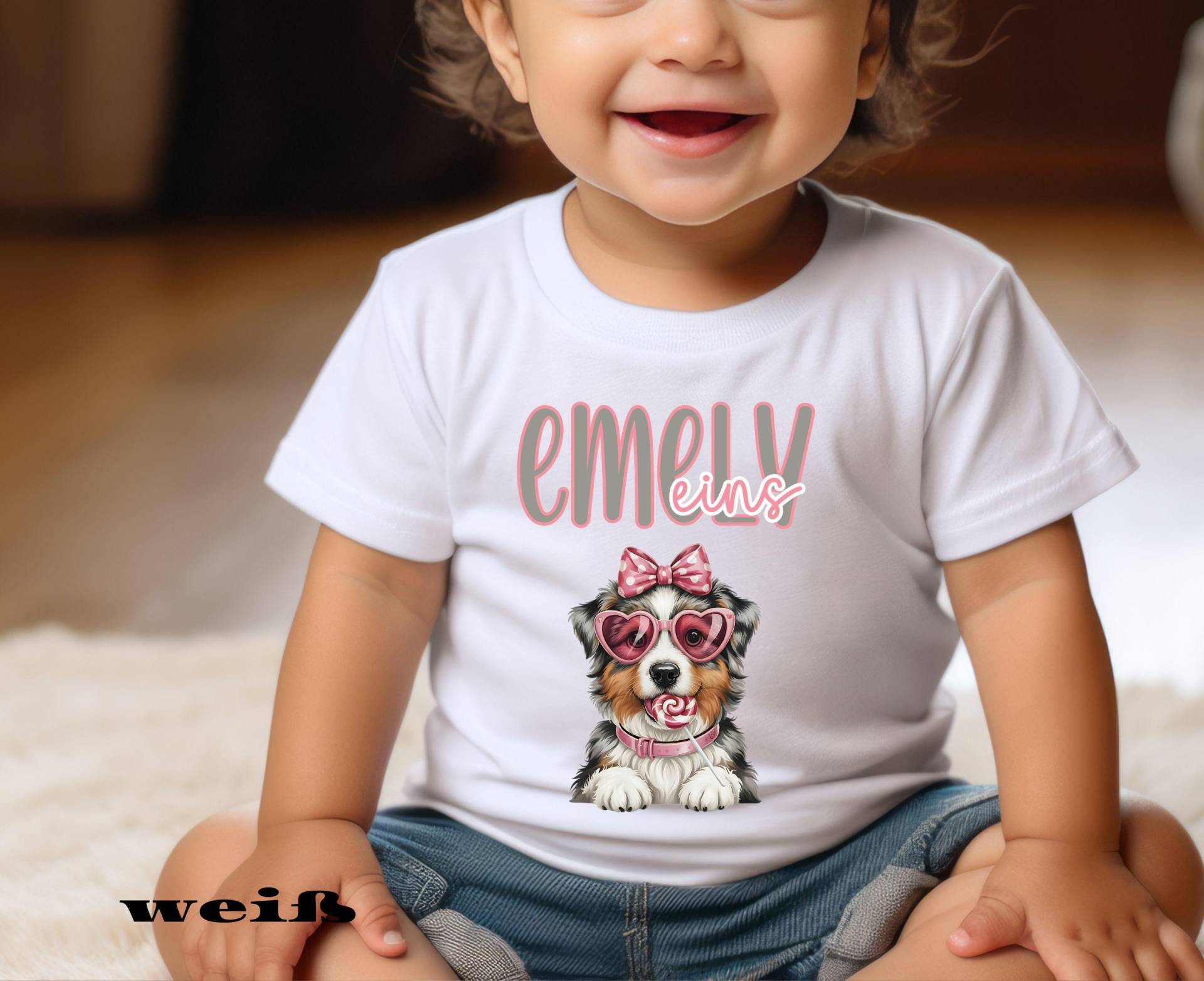 Personalisiertes Geburtstagsshirt Mädchen Mit Zahl Und Name, Hundemotiv, Geburtstagsoutfit, T-Shirt Kleinkind Geburtstag Name von NicolesAussieLove