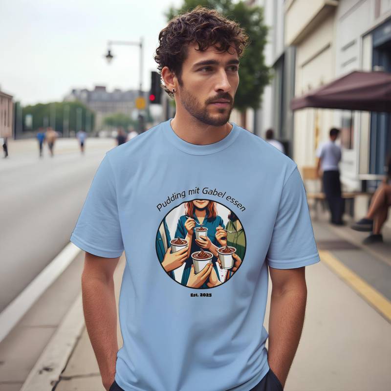 Trend T-Shirt „Pudding Mit Gabel Essen" Lustiges Shirt 2025 Witziges Spruchshirt Für Foodies & Meme Fans, Fork It Lets Eat Pudding von NicolesAussieLove