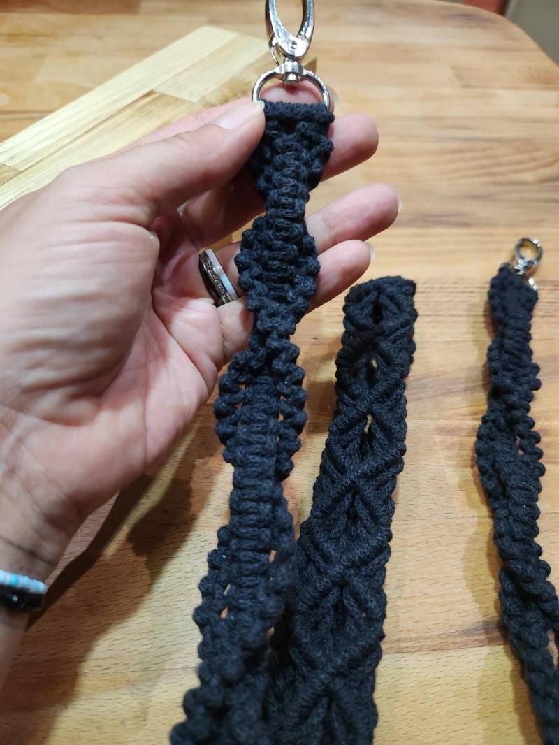 Taschengurt Makrameegurt Handykette Taschenschnalle Makramee Kameragurt Karabiner Verschiedene Farben von NicolesMakrameeMacke