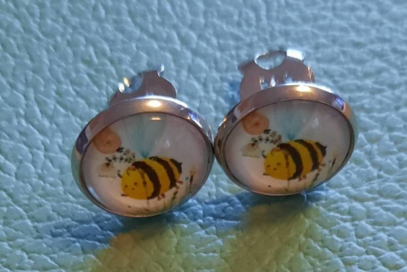 Ohrclips Biene, Mädchen Bee von NicolesZauberstube