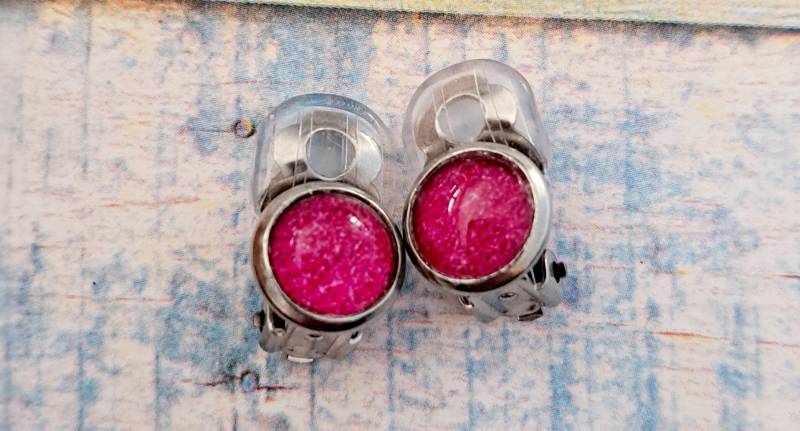 Ohrclips Glitzer, Rosa, Mädchen 8mm von NicolesZauberstube