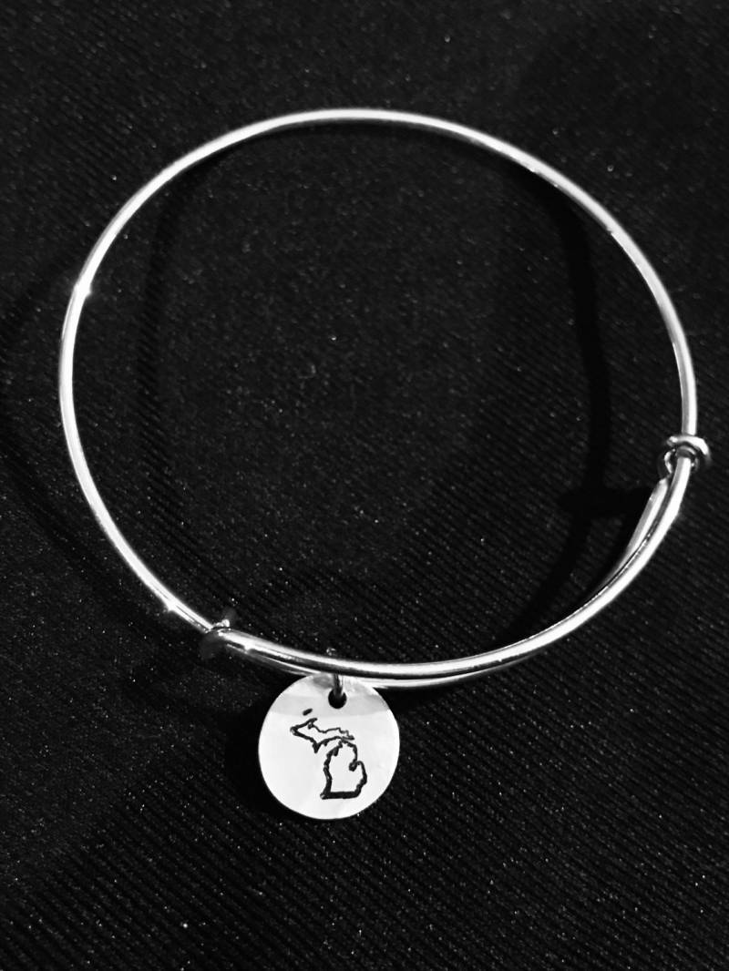 state Of Michigan Great Lakes Umriss Armband Armreif Erweiterbar von NicoletteEllenDesign