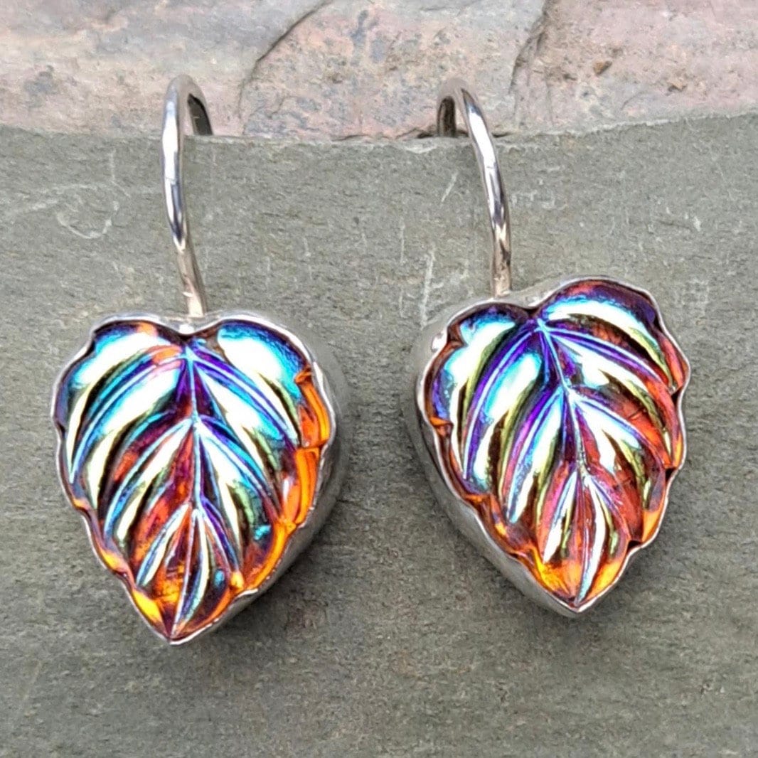 Art Deco Gelbe Blatt Ohrringe Sterling Silber Geschenk Für Sie 314 von NicolettesJewelry