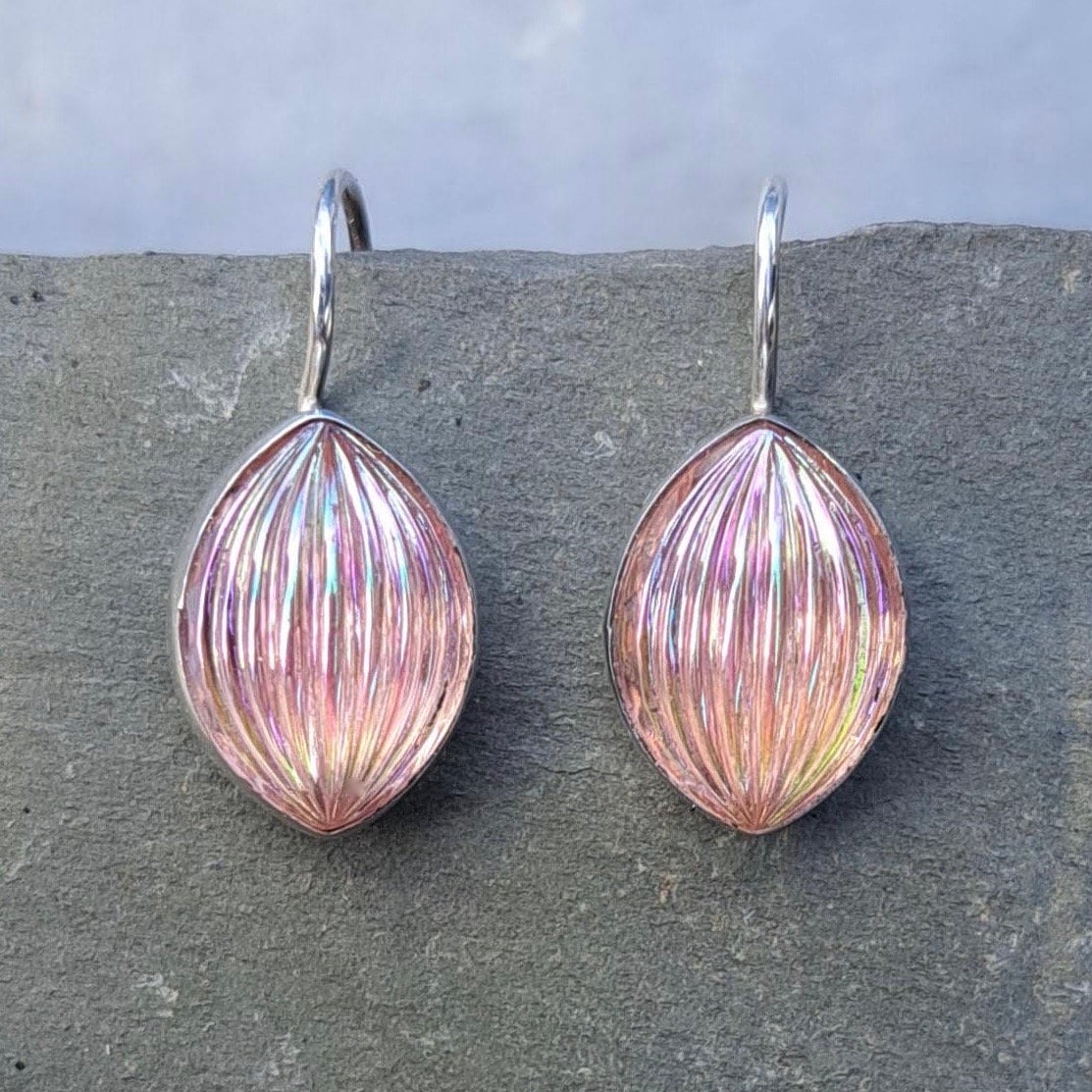 Rosa Baumeln Ohrringe Sterling Silber Art Deco Wandleuchter 1920Er Jahre Stil Schmuck 536 von NicolettesJewelry