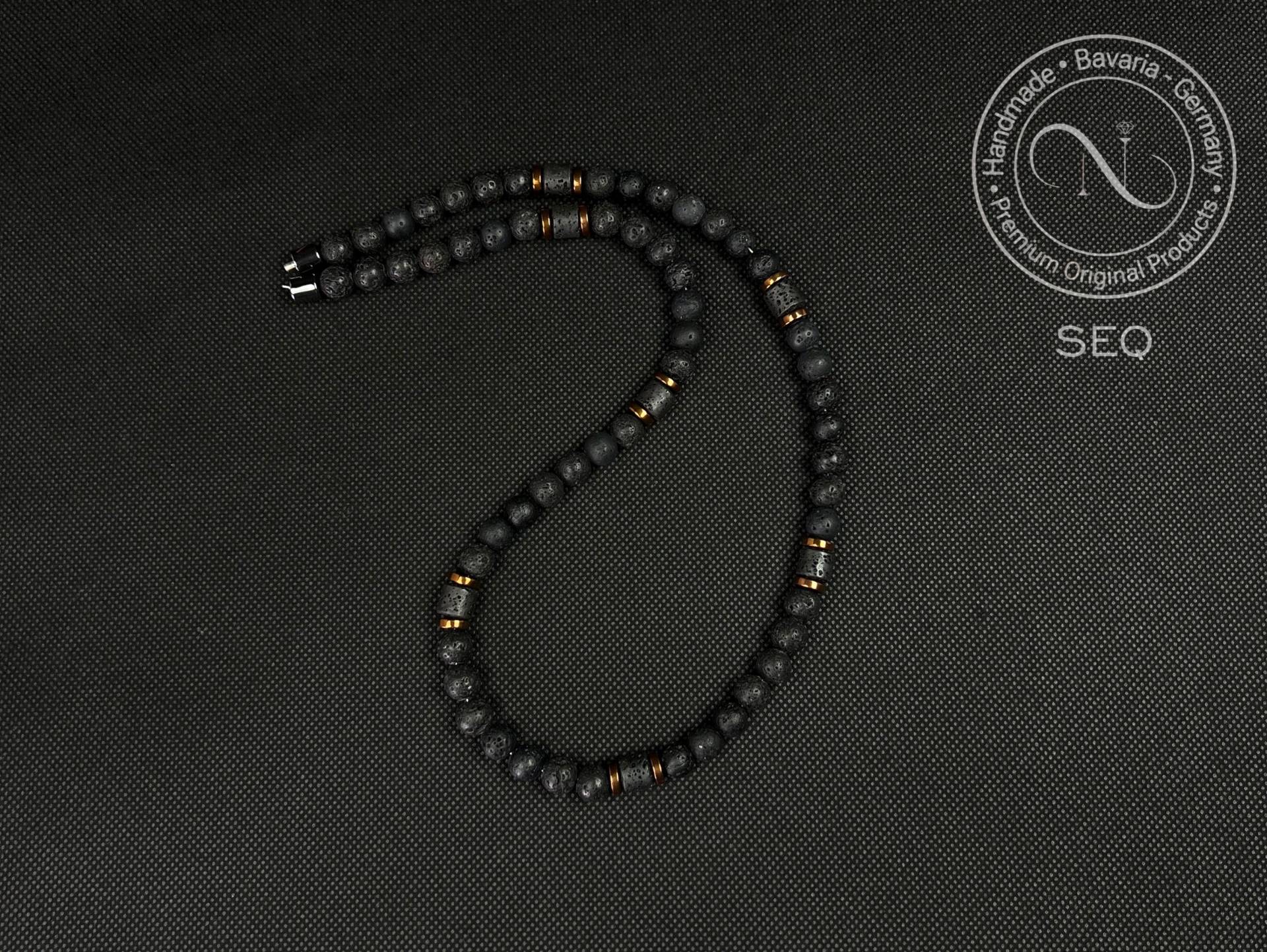 Herren Halskette Schmuck Lavastein Kette Perlen Für Männer Boho Stil Edelstein Mala Geschenkideen von Nicollemade