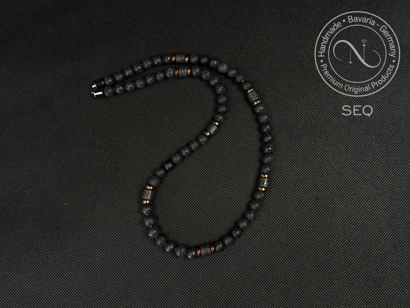 Herren Halskette Schmuck Lavastein Kette Perlen Für Männer Boho Stil Edelstein Mala Geschenkideen von Nicollemade