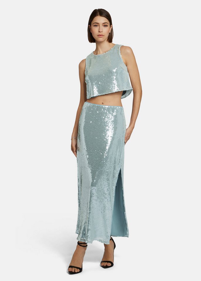 Nicowa A-Linien-Rock SILOWA mit Schlitz aus Paillettenstoff von Nicowa