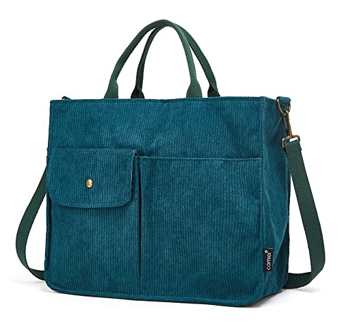 Tote Bag Frauen Cord Hobo Bag Satchel Bag College Bag Reisetasche Crossbody Taschen Messenger Bag Tote Handtasche 2023, Marineblau, grün, Einheitsgröße von Niction