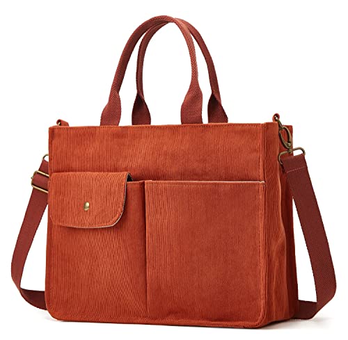 Tragetasche für Damen, Cord, Hobo-Tasche, Umhängetasche, Umhängetasche, Kuriertasche, Handtasche, 2024, Rotbraun, Einheitsgröße von Niction