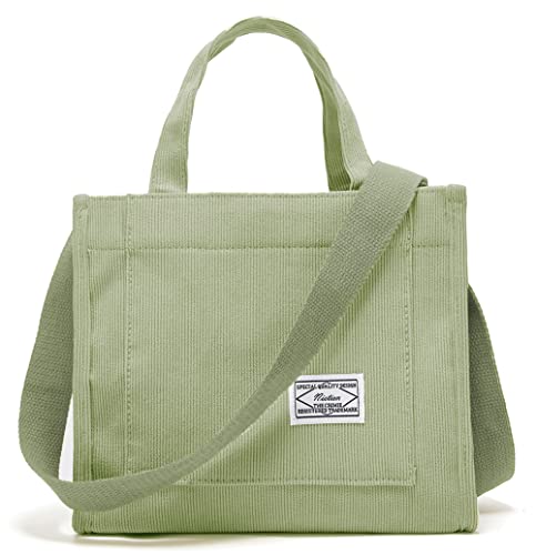 Tote Bag Frauen Kleine Umhängetasche Handtasche Stilvolle Tote Handtasche für Frauen Cord Hobo Tasche Mode Crossbody Tasche Handtasche Tasche, Grass Green, Einheitsgröße von Niction