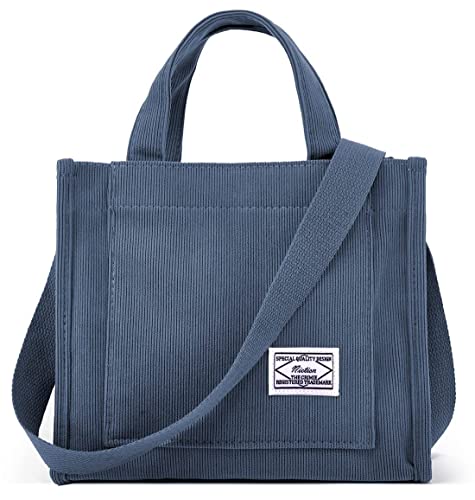 Niction Tragetasche Frauen Kleine Umhängetasche Stilvolle Tote Handtasche für Frauen Cord Hobo Bag Mode Crossbody Tasche College Tasche 2023, Haze Blue, Einheitsgröße von Niction