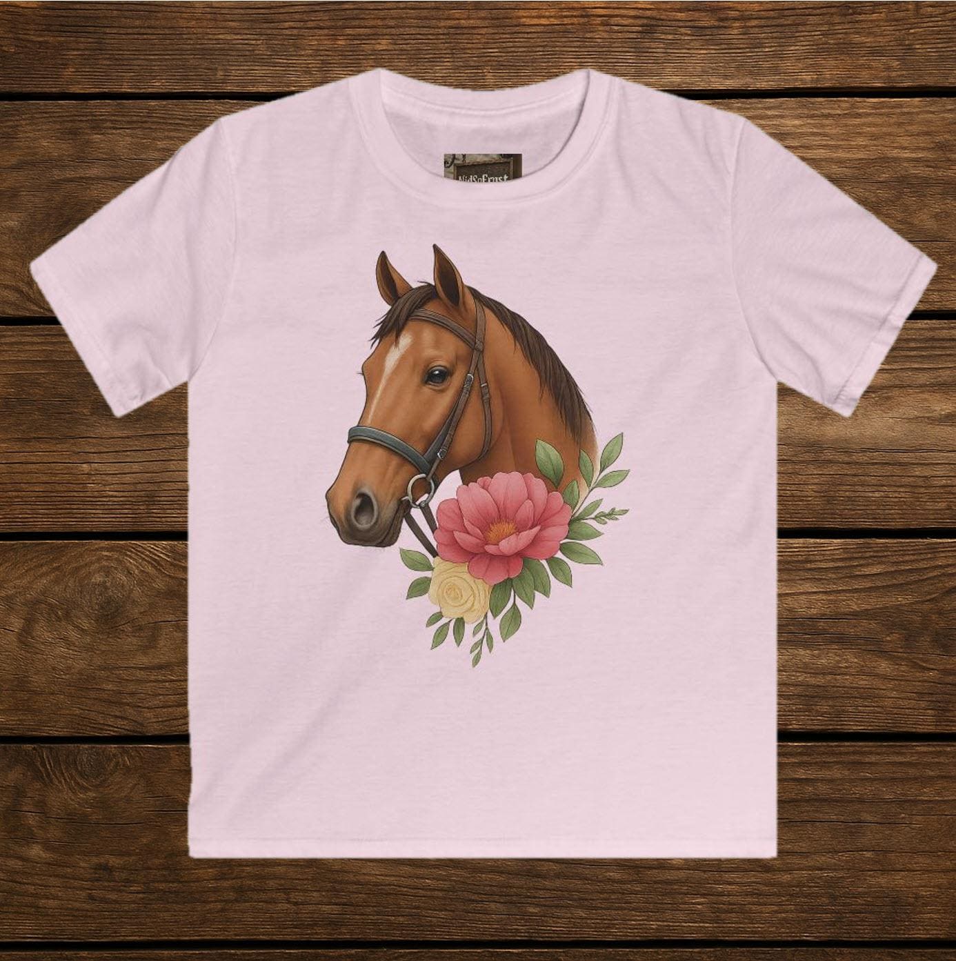 Pferde T-Shirt Mädchen | Süßes Pferdeshirt Mit Blumen Geschenk Für Kleine Reiterinnen von NidSoErnst