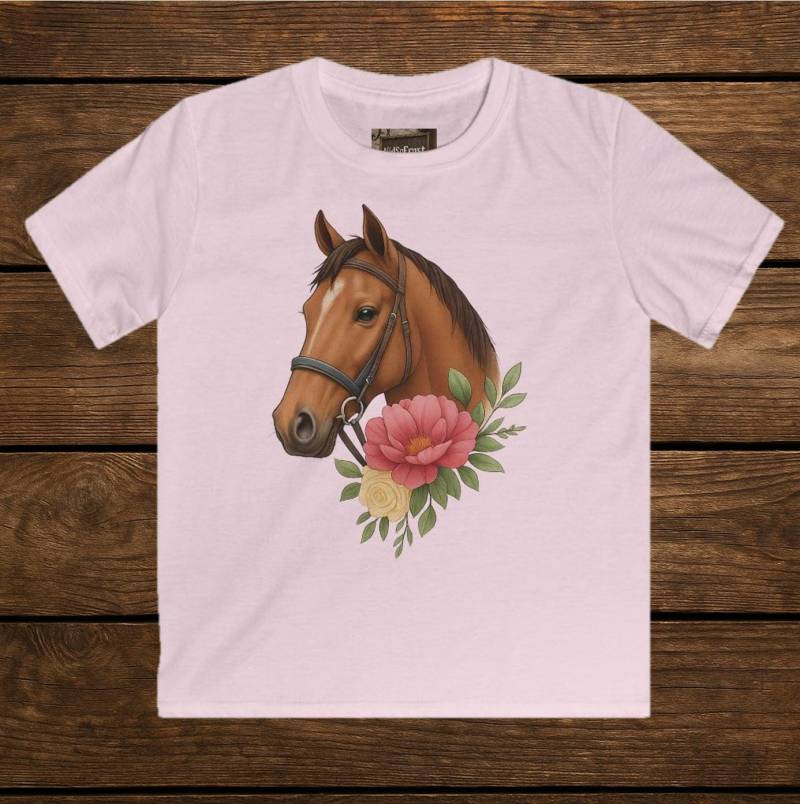 Pferde T-Shirt Mädchen | Süßes Pferdeshirt Mit Blumen Geschenk Für Kleine Reiterinnen von NidSoErnst