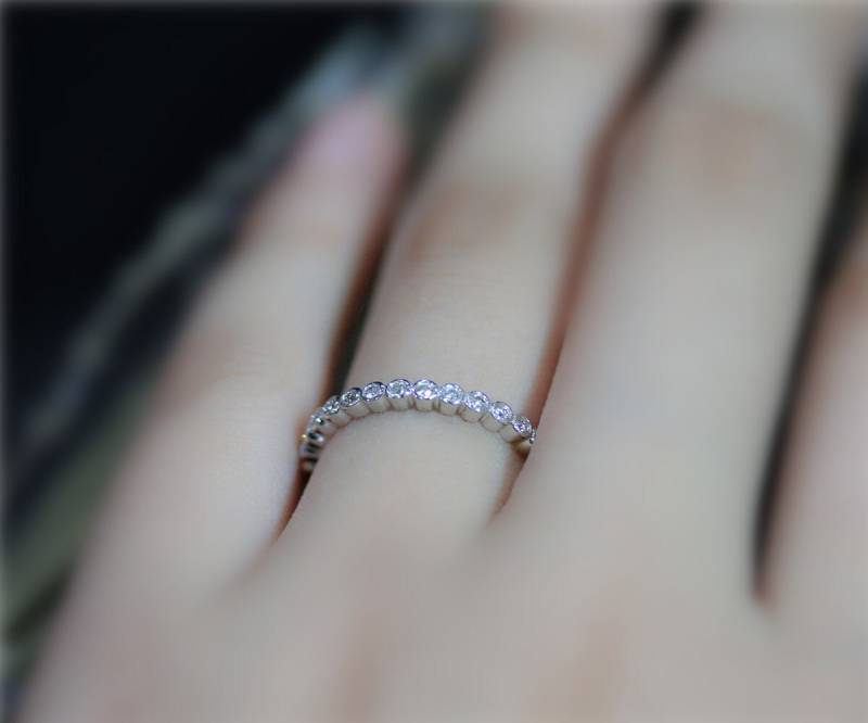Ewigkeit Fancy Diamonds Ehering Eheringe Solid 14K Weissgold Ring Versprechen Jahrestag Stapelbar Halbring Passende Band Ewigkeit Fancy Diamonds Ehering Eheringe Solid 14K Weissgold Ring Versprechen Jahrestag Stapelbar Halbring Passende Band von NidaRings