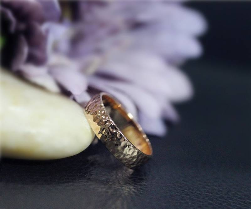 Sein Und Ihren Ehering Eheringe Solid 14K Rose Gold Ring Plain Goldring Promise Jahrestag Stapelbar Passende Band von NidaRings