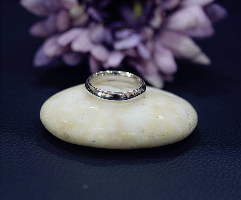 Sein Und Ihren Ehering Eheringe Solid 14K White Gold Ring Plain Goldring Promise Jahrestag Stapelbar Passende Band von NidaRings