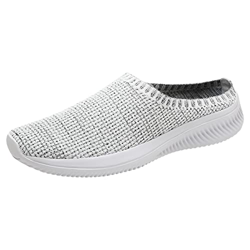 Hausschuhe Herren Mesh Leichte Laufschuhe Low Top Sport Walkingschuhe Einfache Atmungsaktive Espadrilles Sneaker Hausschuhe Einfarbig Sport Sliders Casual Loafers Schuhe für Männer, grau, 42 2/3 EU von Nidddiv