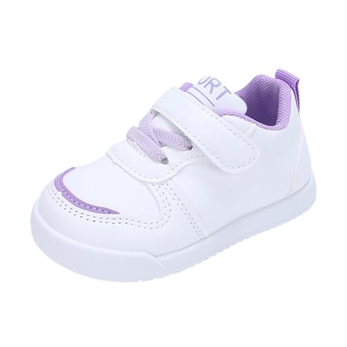 Nidddiv Coole Sneaker Jungs Spring and Summer Children and Infants Toddler Shoes Boys and Girls Floor Sports Flat Soles Light and Comfortable Solid Color Hook Loop (Purple, 23.5 Infant) von Nidddiv