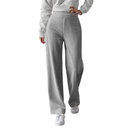 Nidddiv Cordhose Damen Locker Bequem Kordhose High Waist Weites Hose Winter Gerippt Kordhose Baggy Stoffhose Elegant Stretch Lang Breitcord Hose Schlaghose Einfarbig Loungewear Freizeithose von Nidddiv