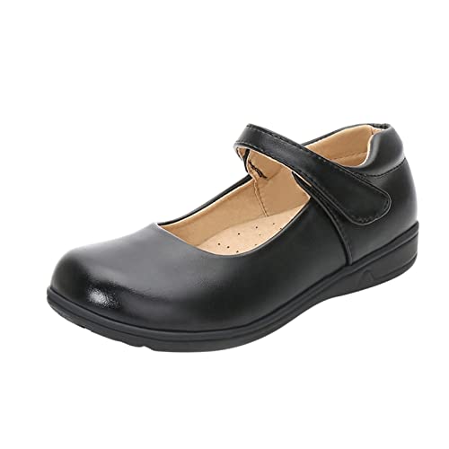 Nidddiv E Girl Schuhe und Mädchen Lederschuhe Stiefel Student Kleid Schuhe Performance Schuhe Hook Loop Slip On Bequem Girls Winter Boots 36 (Grey, 13.5-14Years) von Nidddiv