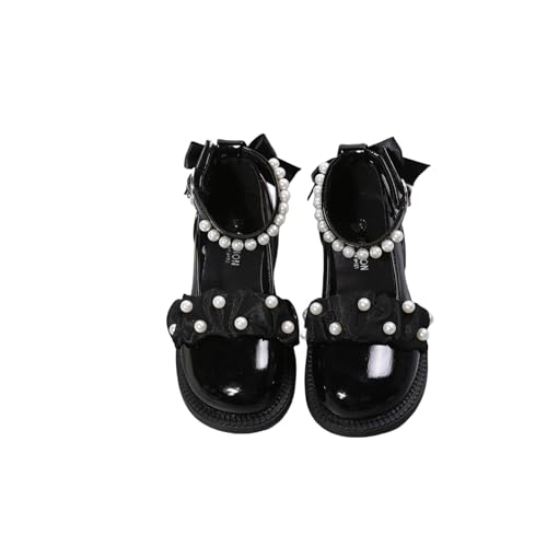 Nidddiv Kairo Kids Frühling Zehe einfarbig Schleife Freizeitschuhe Kinderschuhe Jungs (Black, 25.5 Toddler) von Nidddiv